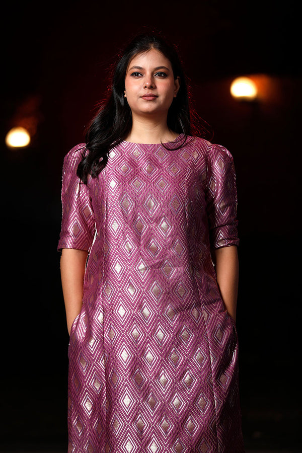 Deep Mauve Mulberry Silk Kurta Set