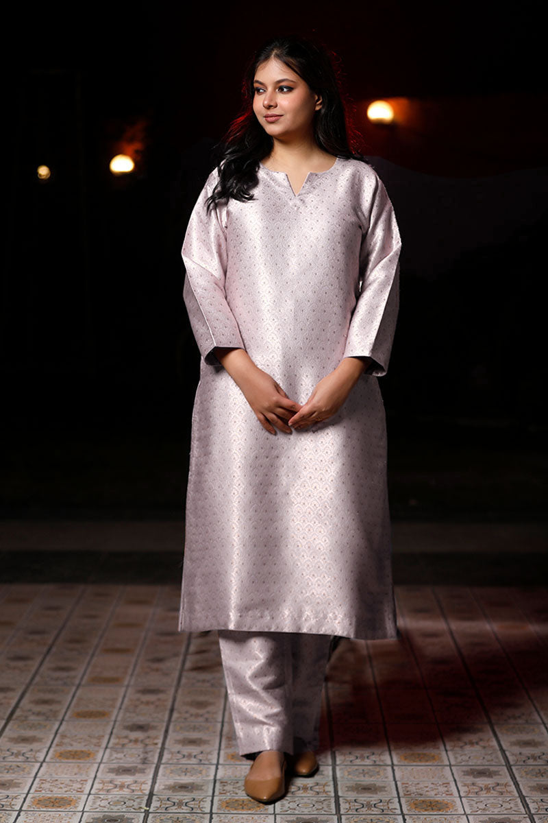 Woven Mulberry Silk Kurta Set