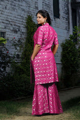 Woven Mulberry Silk Sharara Set