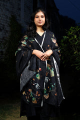 Black Linen Suit Set By Chinaya Banaras