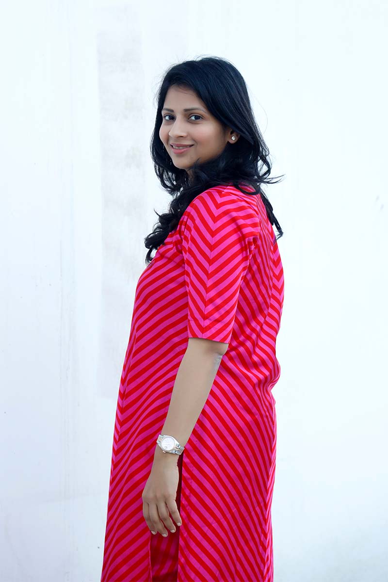 Pink and Red Banarasi Silk Kurta Set