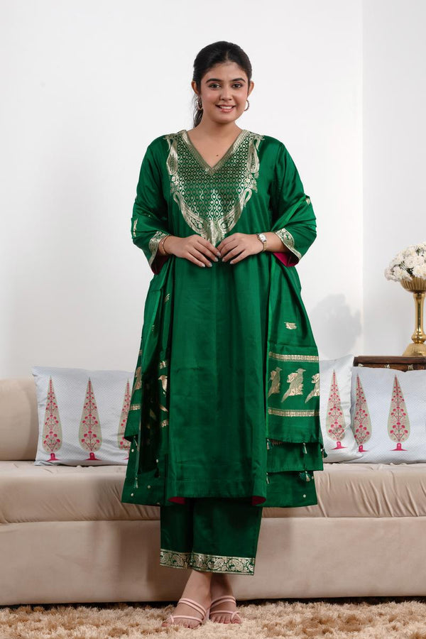 Salwar Suit, suit set, green suit set, wedding shalwar suit, party wear suit, salwar suits for wedding​, festive suit set