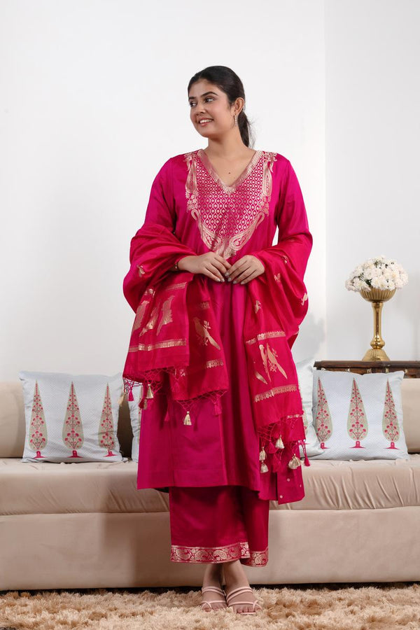 Salwar Suit, suit set, Raspberry Pink suit set, red shalwar suit, party wear suit, salwar suits for wedding​