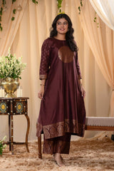 Brown Kurta set, Kurti set, Salwar Suit, suit set, kurti pant set, kurti for women​, kurti design​