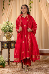 Salwar Suit, suit set, red suit set, red shalwar suit, party wear suit, salwar suits for wedding​