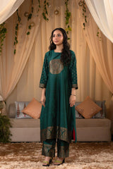 green  Kurta set, Kurti set, Salwar Suit, suit set, kurti pant set, kurti for women​, kurti design​