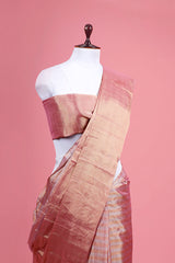 Rose Gold Woven Tissue Silk Saree