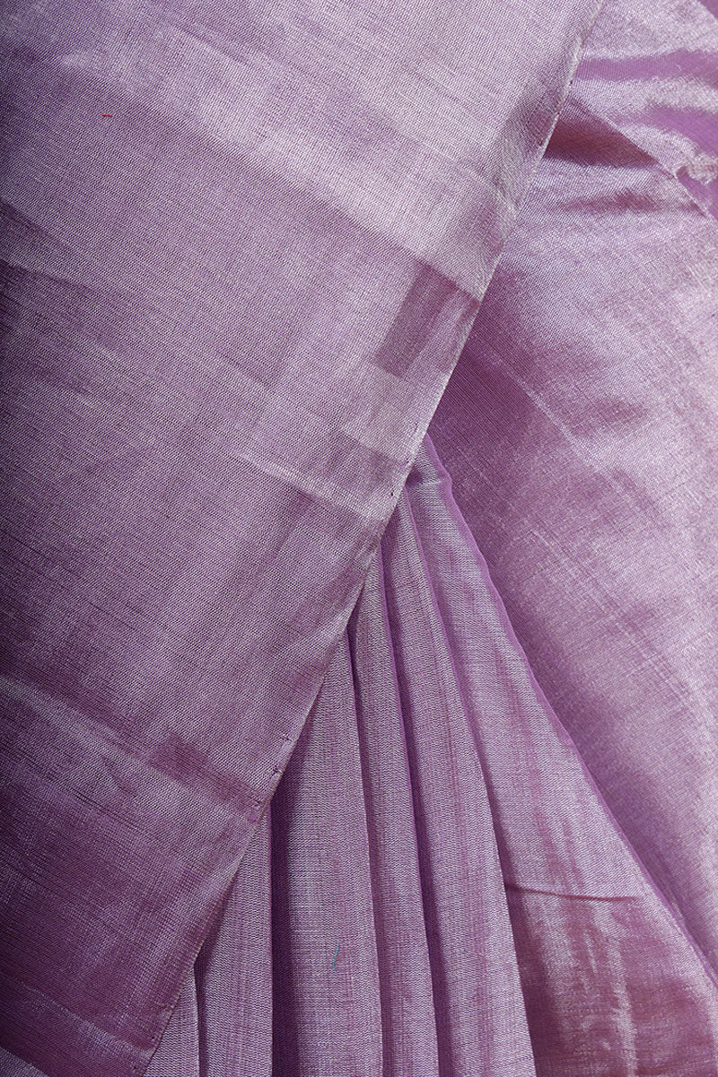 Lilac Tissue Silk Saree with Marine Embellished Work