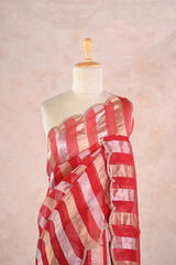 Red Tissue Silk Party Wear Saree With Sequins Work