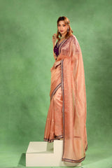 Peach Tissue Silk Saree with Roopa Sona Buti