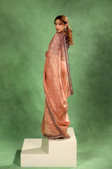 Peach Tissue Silk Saree with Roopa Sona Buti