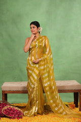 Light Green Tissue Silk Party Wear Saree With Sequins Work