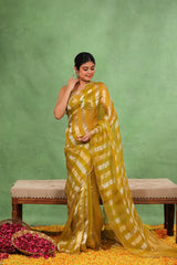 Light Green Tissue Silk Party Wear Saree With Sequins Work