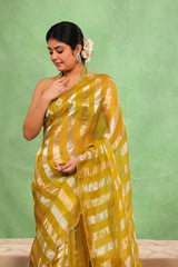 Light Green Tissue Silk Party Wear Saree With Sequins Work