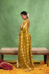 Light Green Tissue Silk Party Wear Saree With Sequins Work