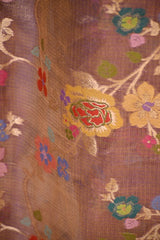 Lilac Tissue Silk Saree with Resham Floral Jaal