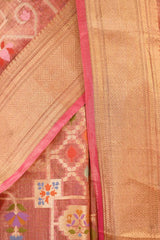 Red Tissue Silk Saree with Resham Woven Floral Jaal