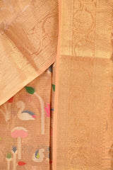 Gold Tissue Silk Saree with Resham Woven Floral Jaal