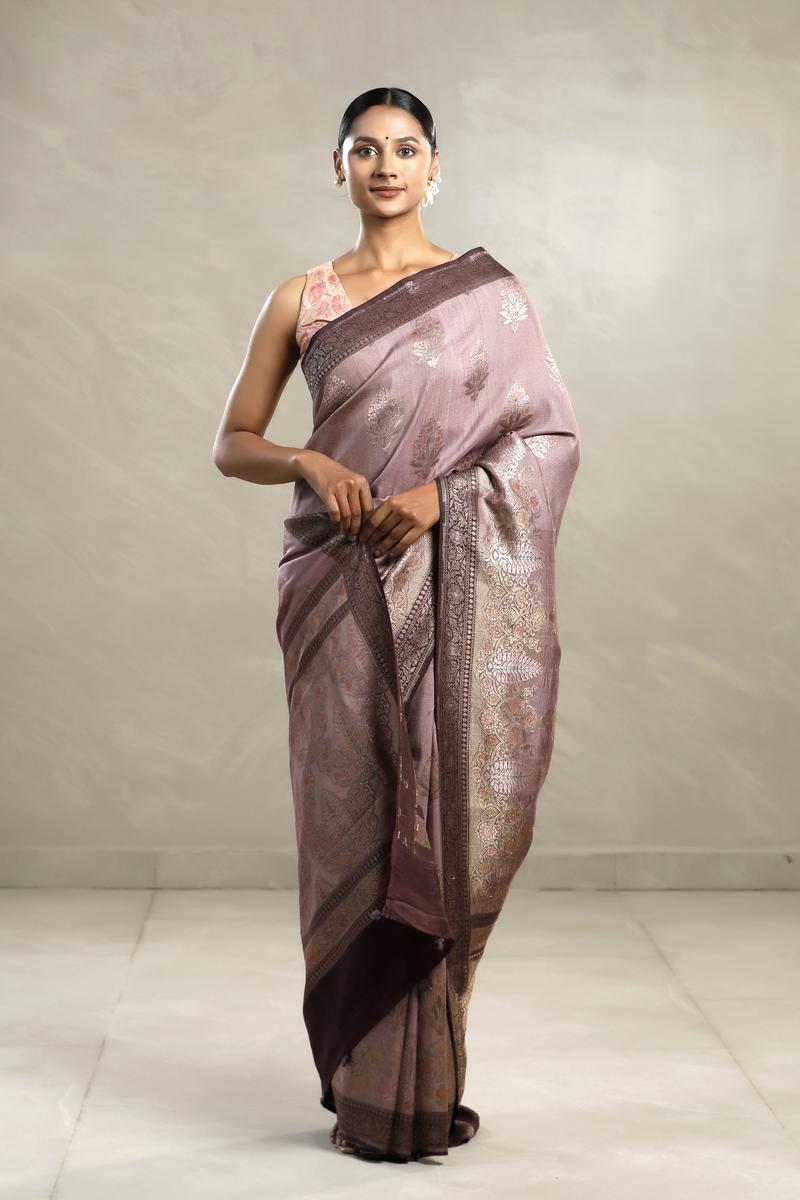 Banarasi Dupatta, mauve Dupatta​, Bridal Dupatta, Tussar Silk, Banarasi Silk, Dupatta for women