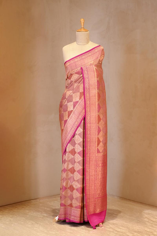 Pink saree, Tussar silk saree, khaddi saree, Banarasi saree, party wear saree, Wedding Saree