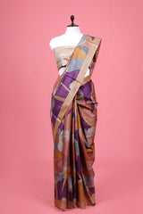 Multicolored Printed Tussar Silk Saree By Chinaya Banaras