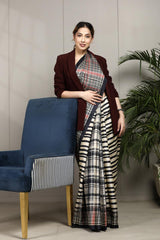 Black saree, Tussar silk saree, handloom saree, party wear saree, Wedding Saree
