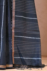 Tie & Dye Special Tussar Silk Saree with Resham Sequence woven Rhombus