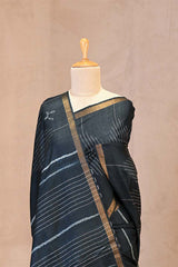 Tie & Dye Special Tussar Silk Saree with Resham Sequence woven Rhombus