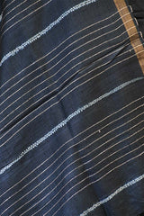 Tie & Dye Special Tussar Silk Saree with Resham Sequence woven Rhombus