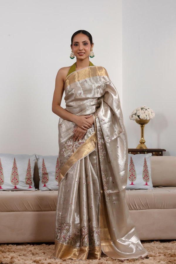 Banarasi Tissue Silk Saree, gold tissue saree, Tissue silk saree, Bollywood sari, wedding saree, party wear saree, Wedding Saree