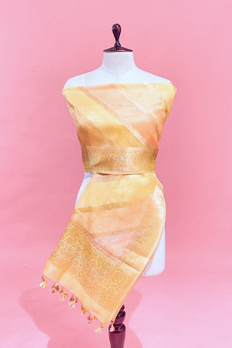 Mulmul Organza Printed Jhanak Yellow Dupatta