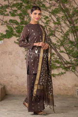 Allure Brown Chanderi Silk Suit Set