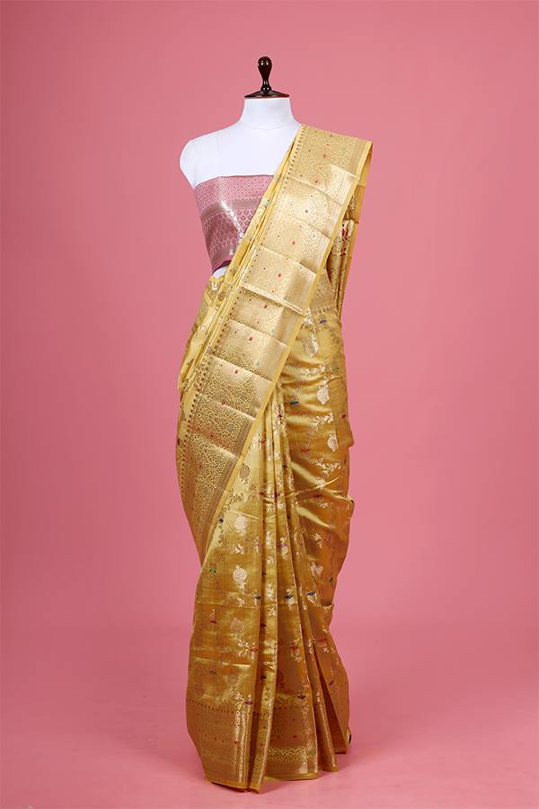 Floral Jaal Woven Chiniya Silk Saree