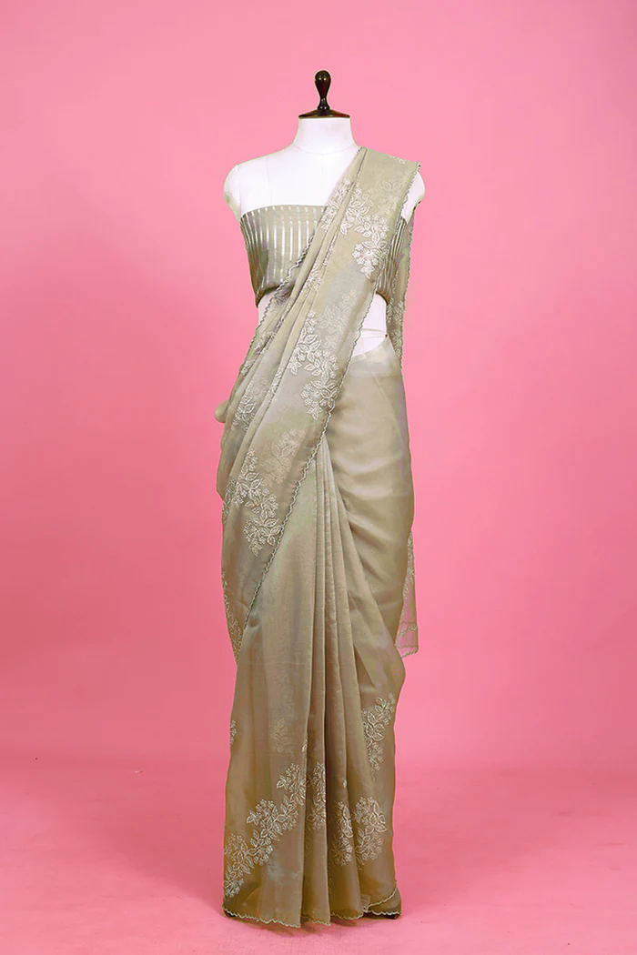 Embellished Organza Silk Saree