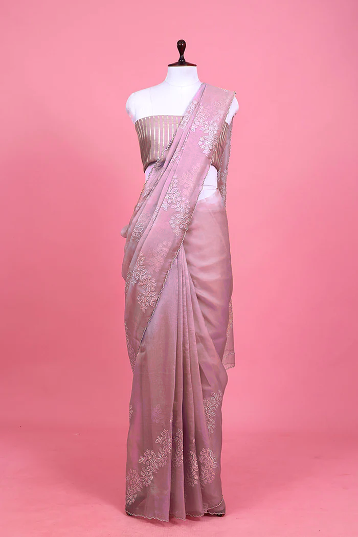 Embellished Organza Silk Saree