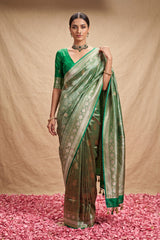 Handloom Brocade Woven Banarasi Katan Silk Saree