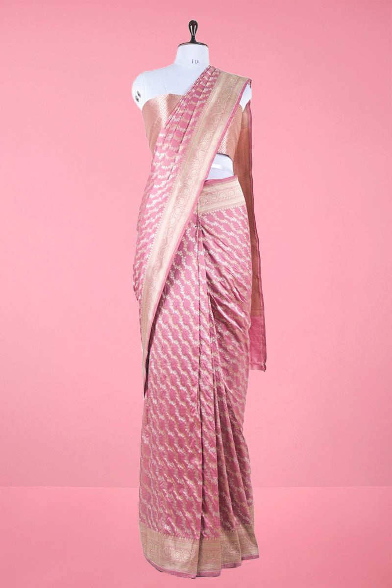 Striped Handwoven Banarasi Silk Saree By Chinaya Banaras