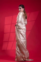 Aditi Wedding Inspired Off-White Tissue Silk Saree