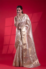 Aditi Wedding Inspired Off-White Tissue Silk Saree