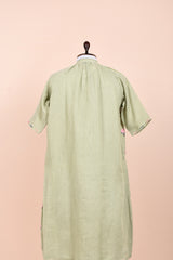 Sage Green Woven Cotton Kurta Set
