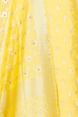 Light Yellow Handwoven Mulberry Silk Dress Material