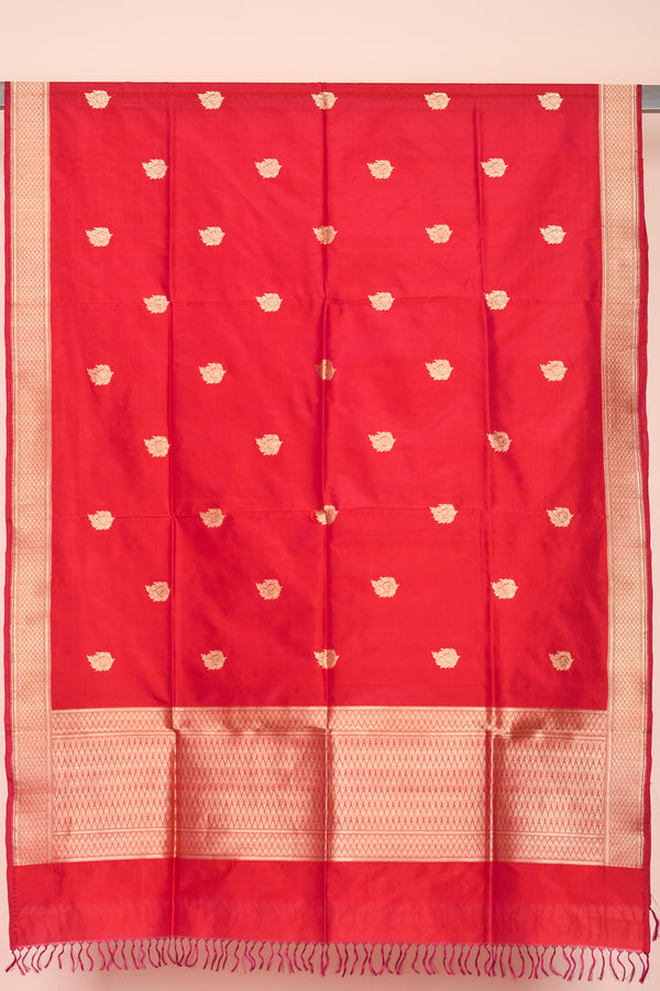 Crimson Glory Handwoven Banarasi Silk Dupatta - Chinaya Banaras