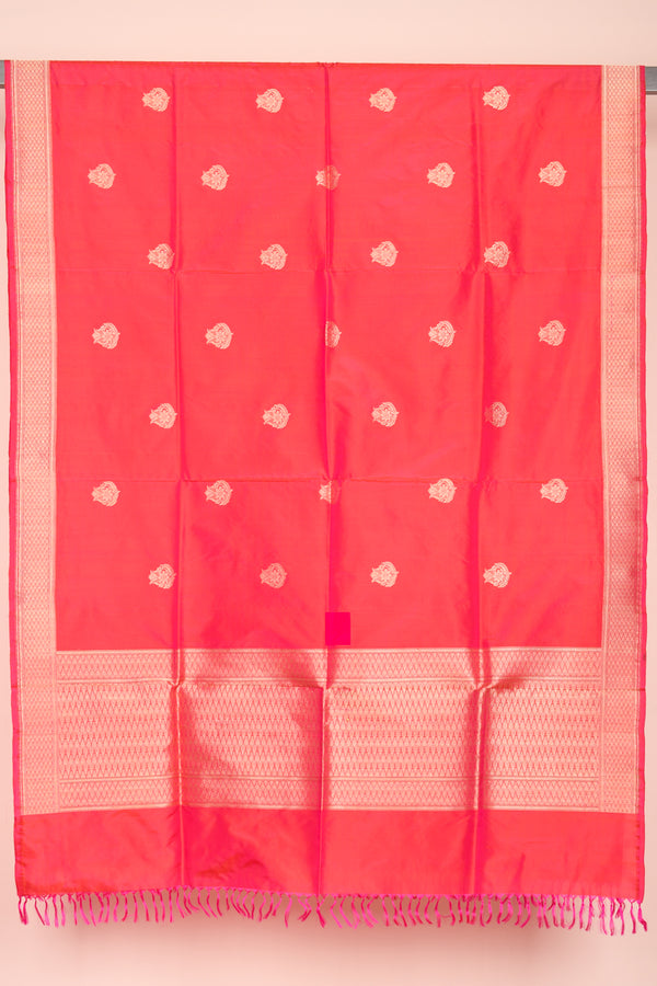 Shimmery Pink Handwoven Banarasi Silk Dupatta