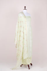 Liril Green Embroidered Kota Doria Dress Material