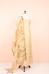 Light Sage Green Woven Chanderi Silk Dress material zoom view by Chinaya Banaras