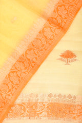 Butter Yellow Handwoven Chiniya Silk Co-ord  Dress Material