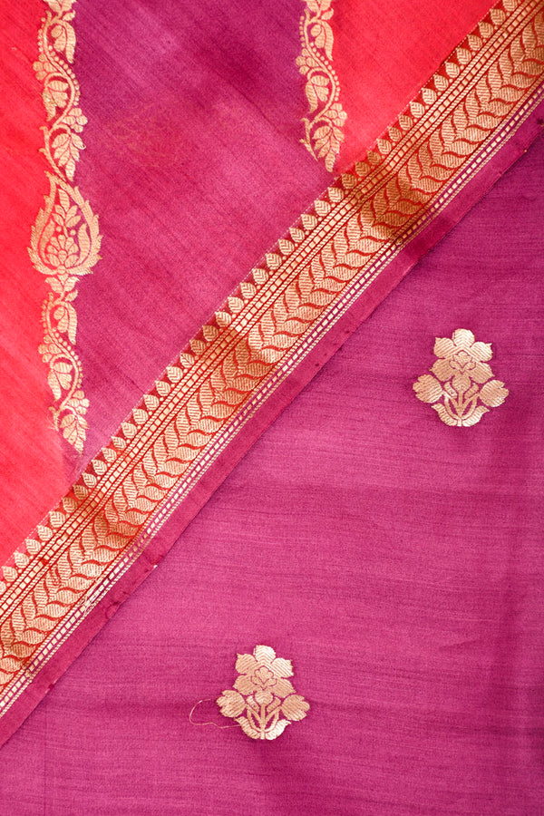 Violet Handwoven Chiniya Silk Dress Material - Chinaya Banaras