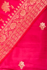 Rani Pink Handwoven Chiniya Silk Dress Material