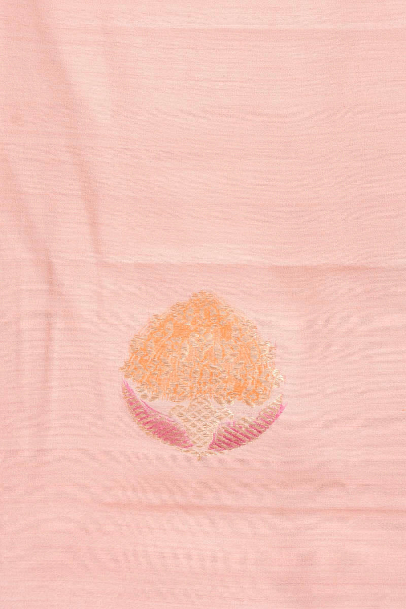 Baby Pink Handwoven Chiniya Silk Dress Material