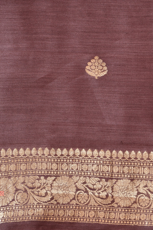 Cocoa Brown Handwoven Chiniya Silk Co-Ord Dress Material